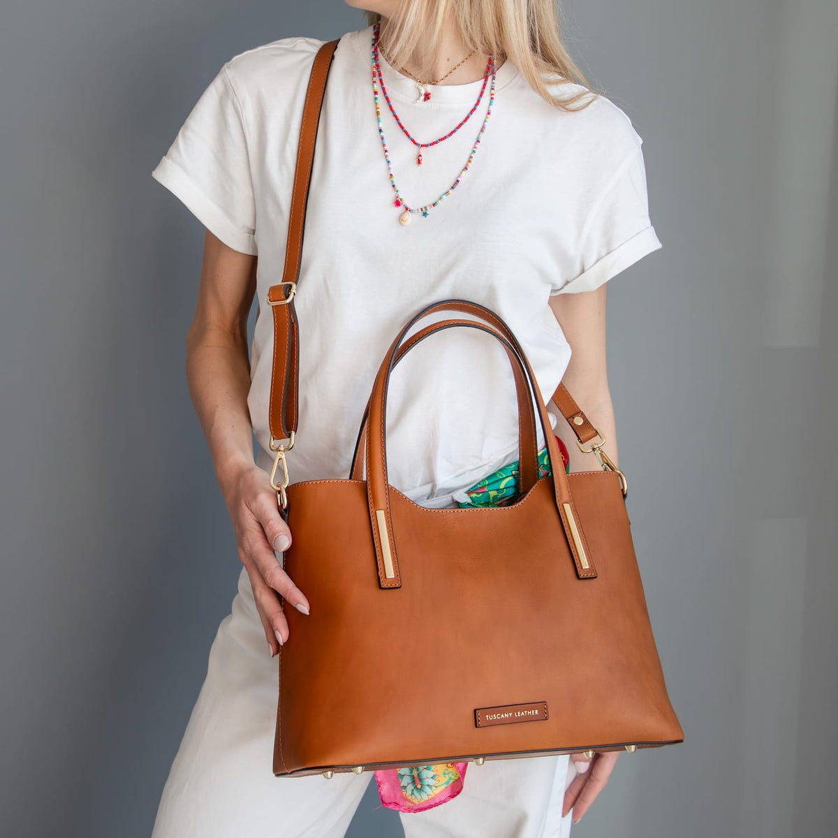 Olimpia - Matte leather tote