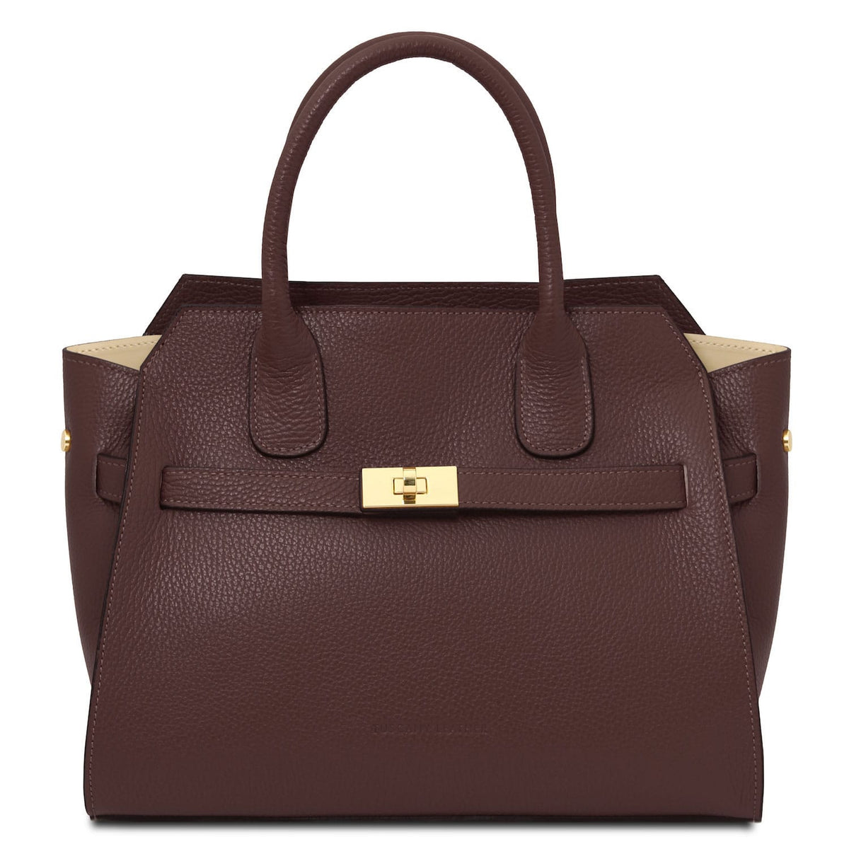 Leather handbags Coffee Origami - Leather tote | TL142466 San Rocco Italia