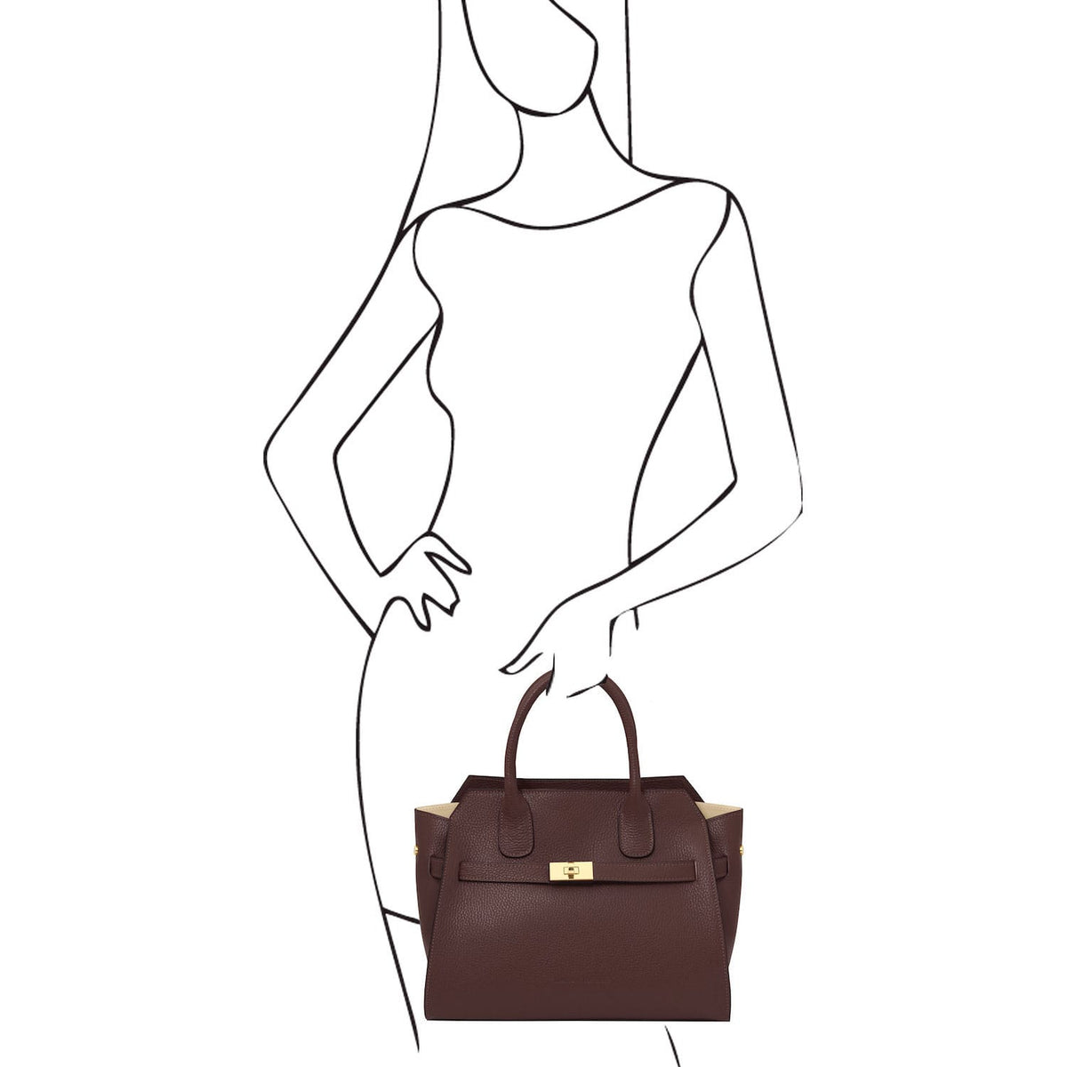 Leather handbags Origami - Leather tote | TL142466 San Rocco Italia