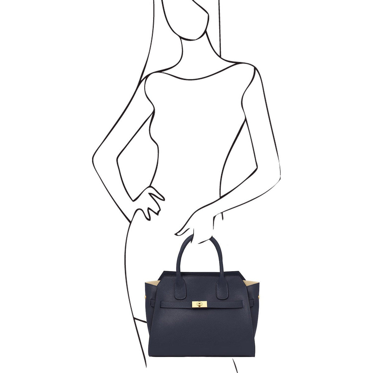 Leather handbags Origami - Leather tote | TL142466 San Rocco Italia