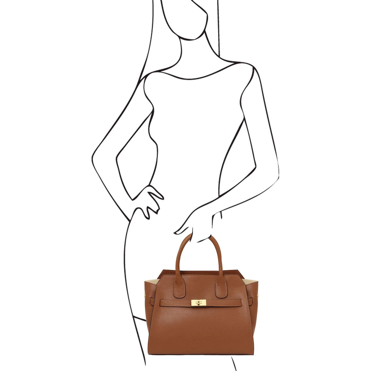 Leather handbags Origami - Leather tote | TL142466 San Rocco Italia