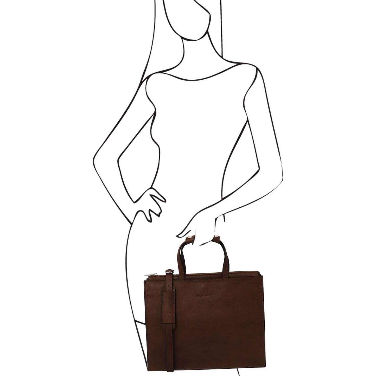 Leather briefcases Palermo - Italian leather 3-compartment briefcase for women | TL142452 San Rocco Italia