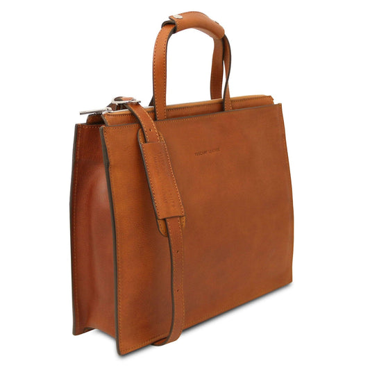 Leather briefcases Palermo - Italian leather 3-compartment briefcase for women | TL142452 San Rocco Italia