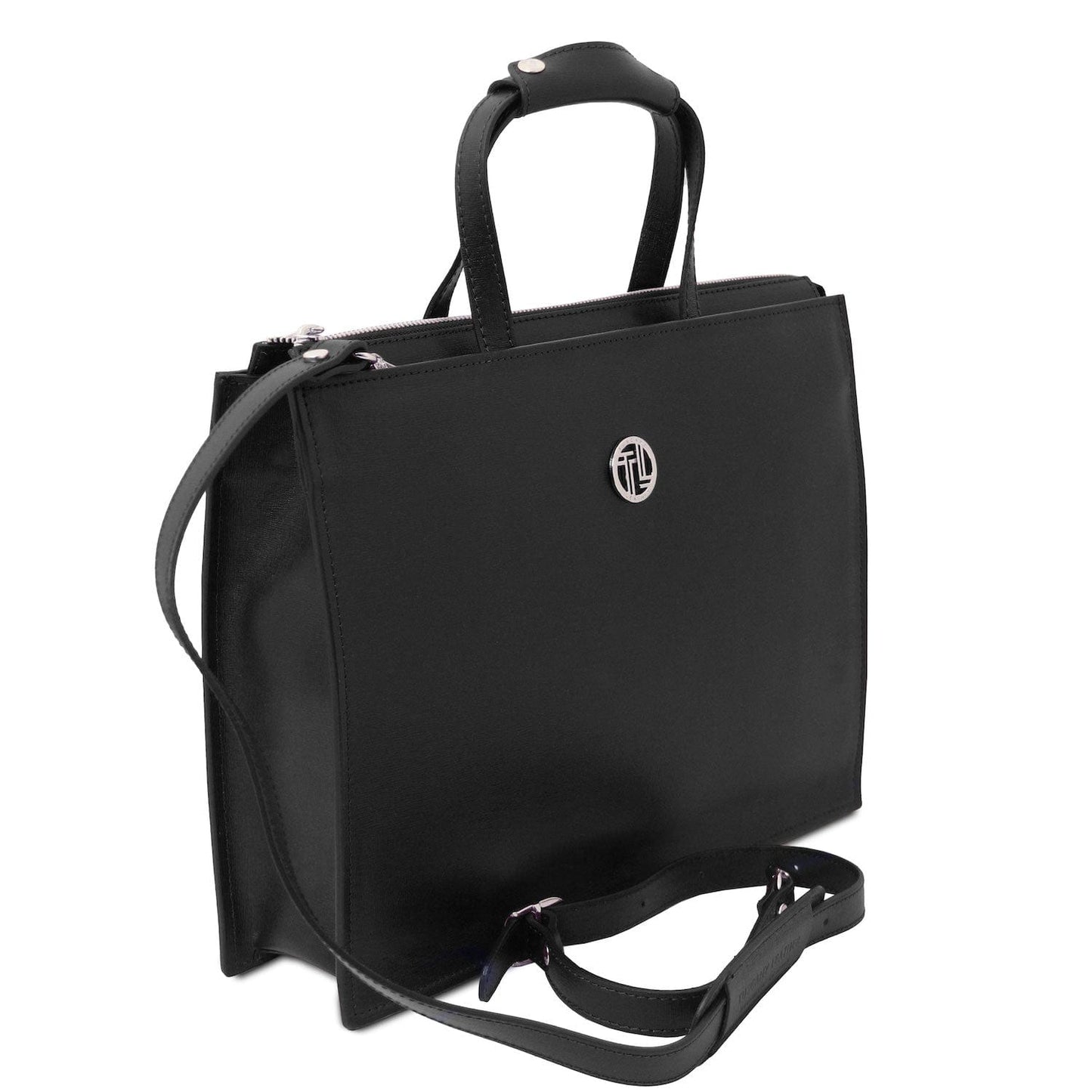 Palermo - Saffiano Italian leather briefcase 3-compartment for women | TL141369 - Premium Leather briefcases - Shop now at San Rocco Italia