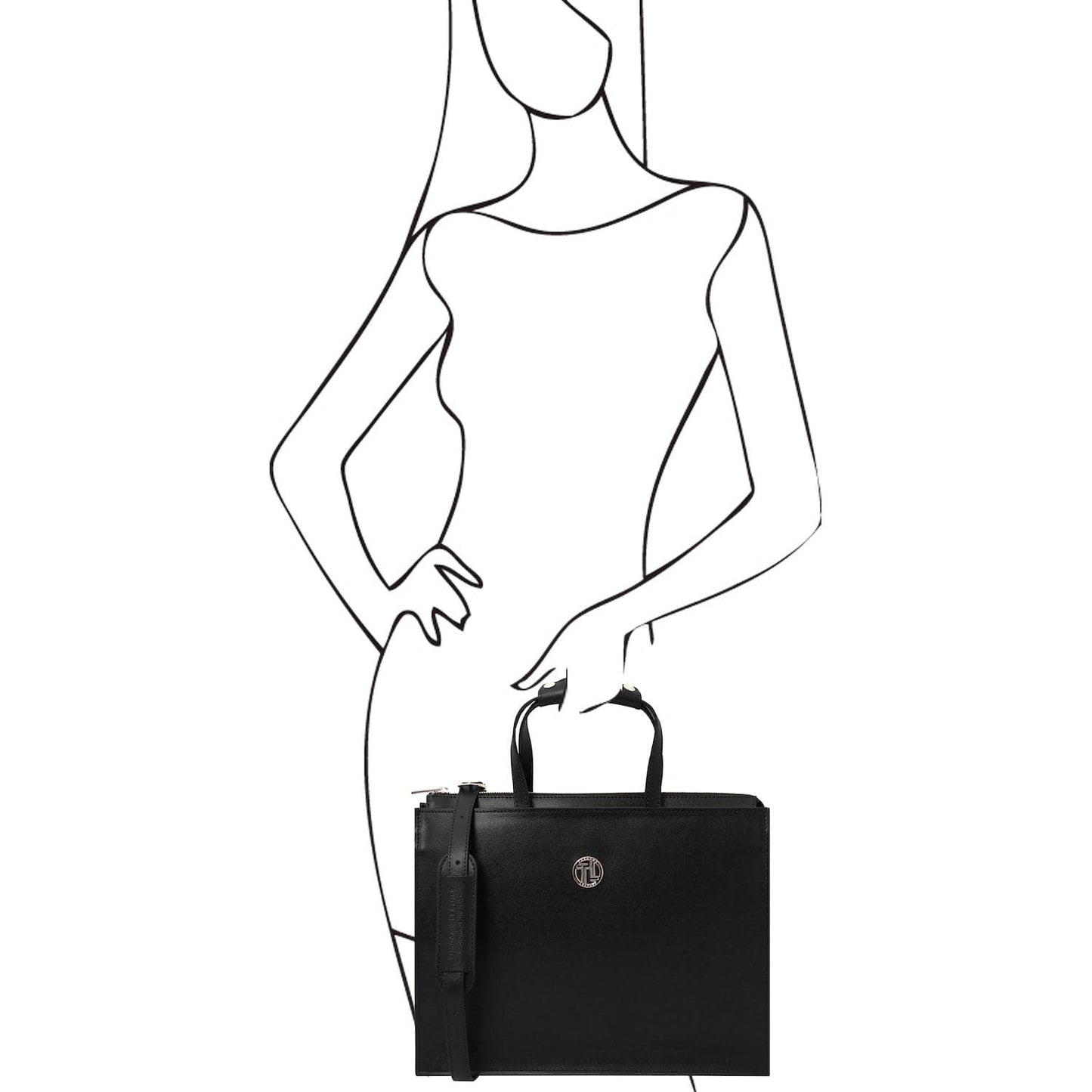 Palermo - Saffiano Italian leather briefcase 3-compartment for women | TL141369 - Premium Leather briefcases - Shop now at San Rocco Italia