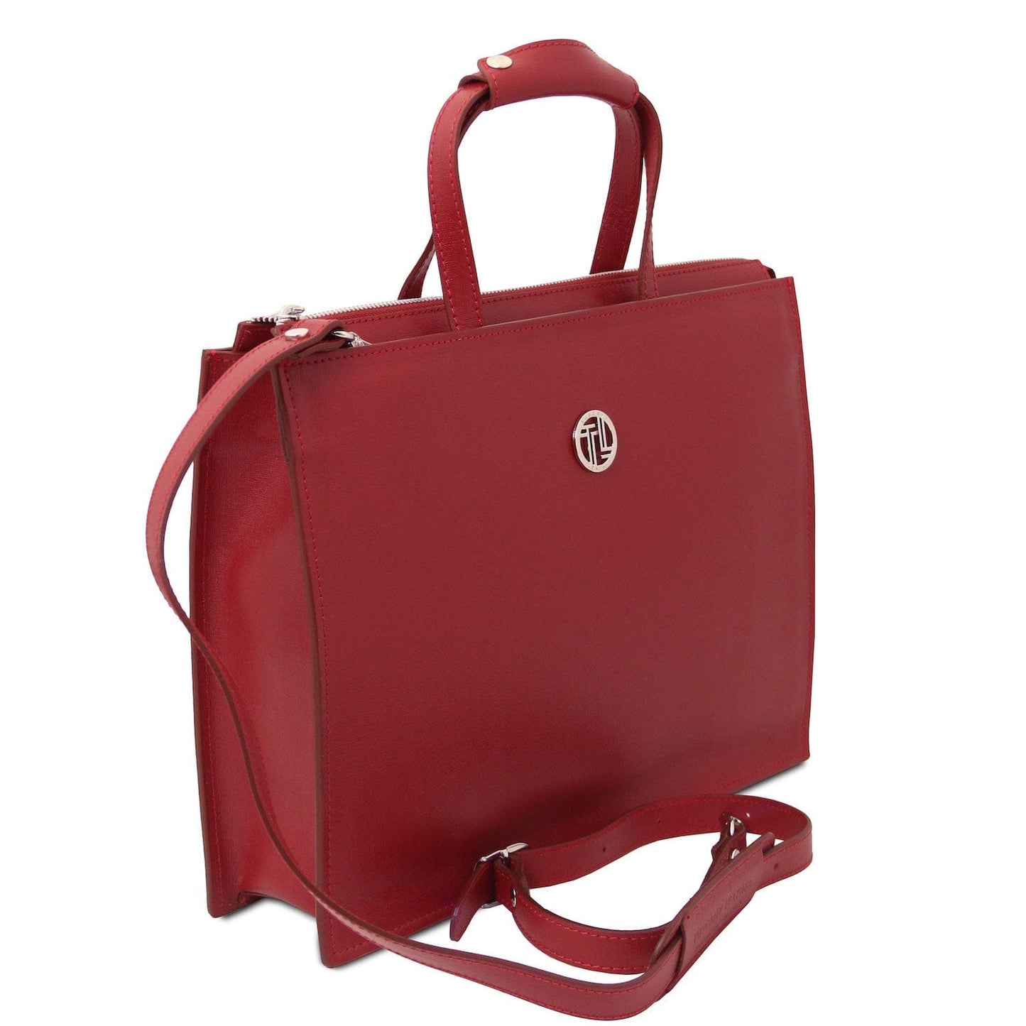Palermo - Saffiano Italian leather briefcase 3-compartment for women | TL141369 - Premium Leather briefcases - Shop now at San Rocco Italia