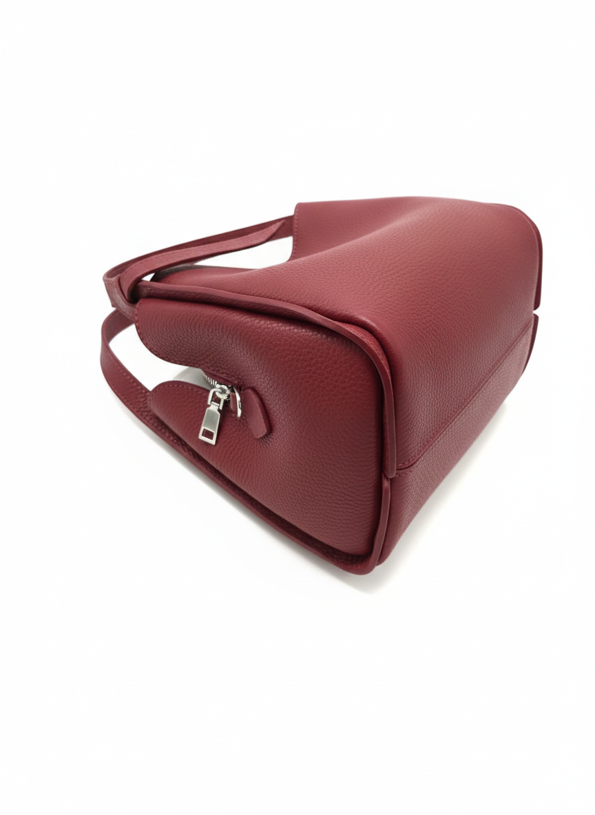 Pienza – Italian Leather Tote Handbag – Bordeaux