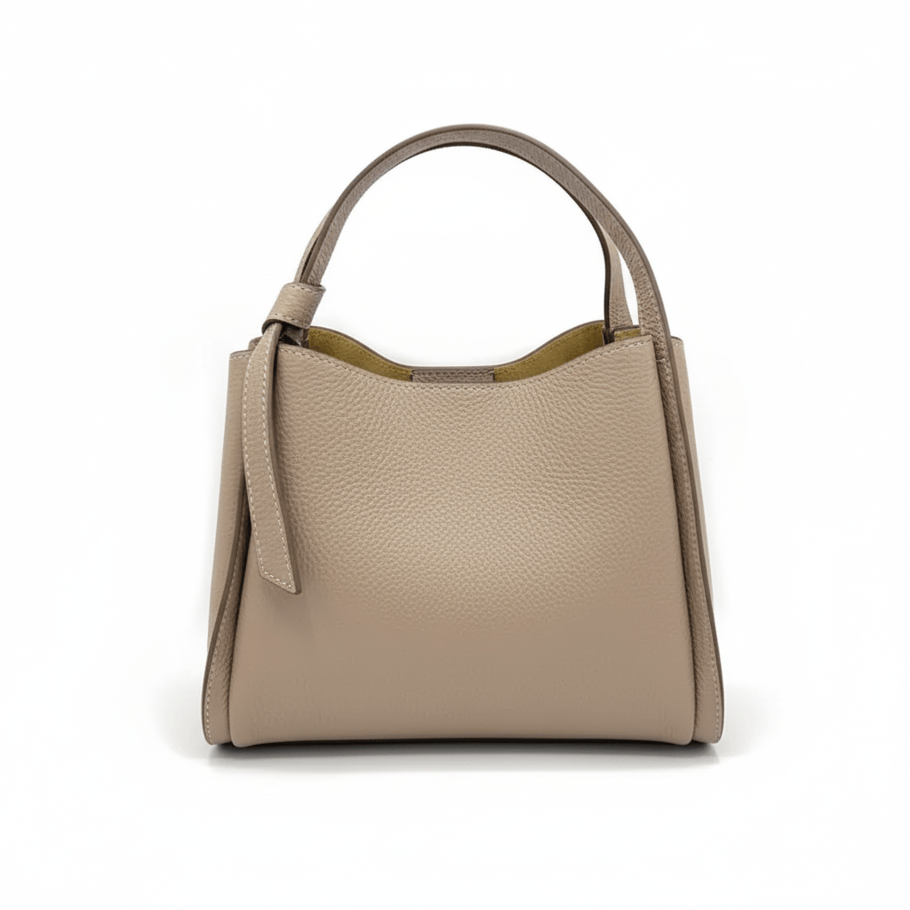 Totes Taupe / Small Pienza - Italian Leather Tote Handbag San Rocco Italia