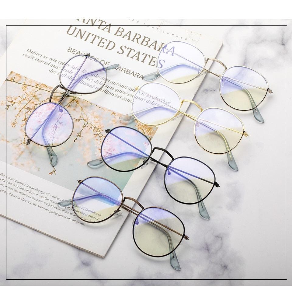 Blue Light Blocking Glasses - Round Metal Frames - Premium Accessories - Just €12.95! Shop now at San Rocco Italia