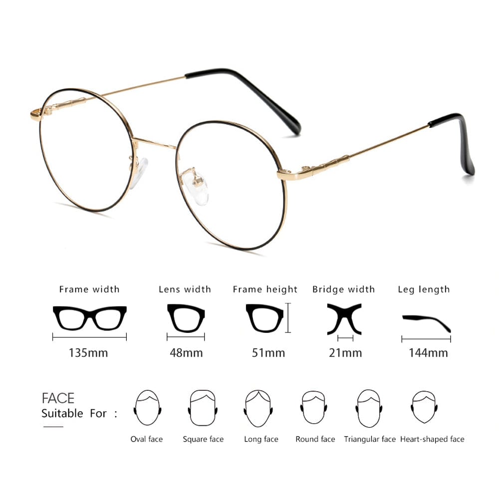Blue Light Blocking Glasses - Round Metal Frames - Premium Accessories - Just €12.95! Shop now at San Rocco Italia