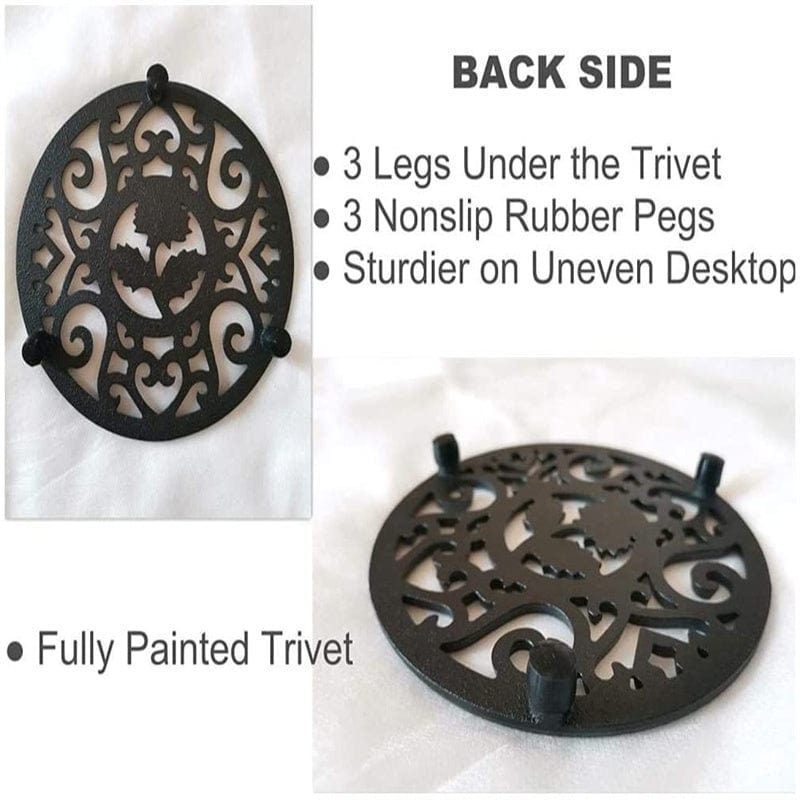 Chrysanthemum Cast Iron Trivet with Legs | 13.8 cm (5.43 inches) - Premium - Just €28.95! Shop now at San Rocco Italia