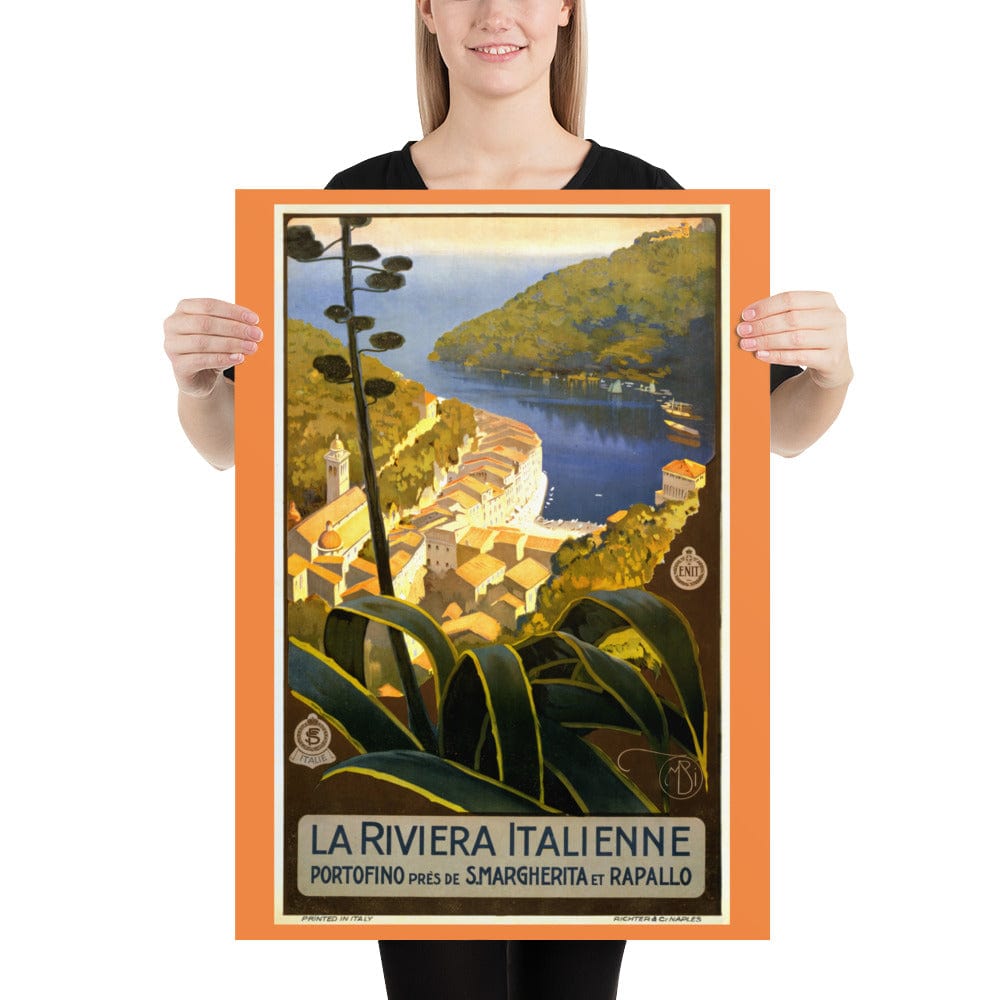 Decoration 50×70 cm La Riviera Italienne - Portofino Poster San Rocco Italia