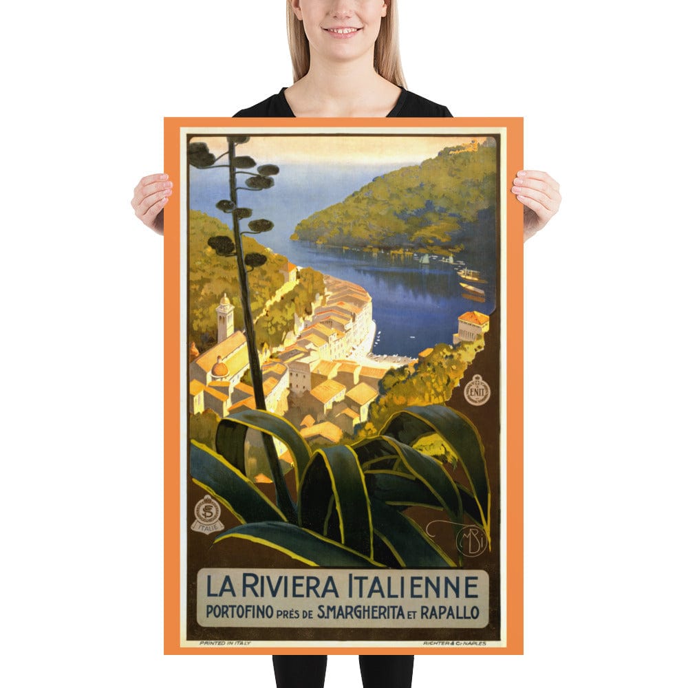 Decoration 61×91 cm La Riviera Italienne - Portofino Poster San Rocco Italia