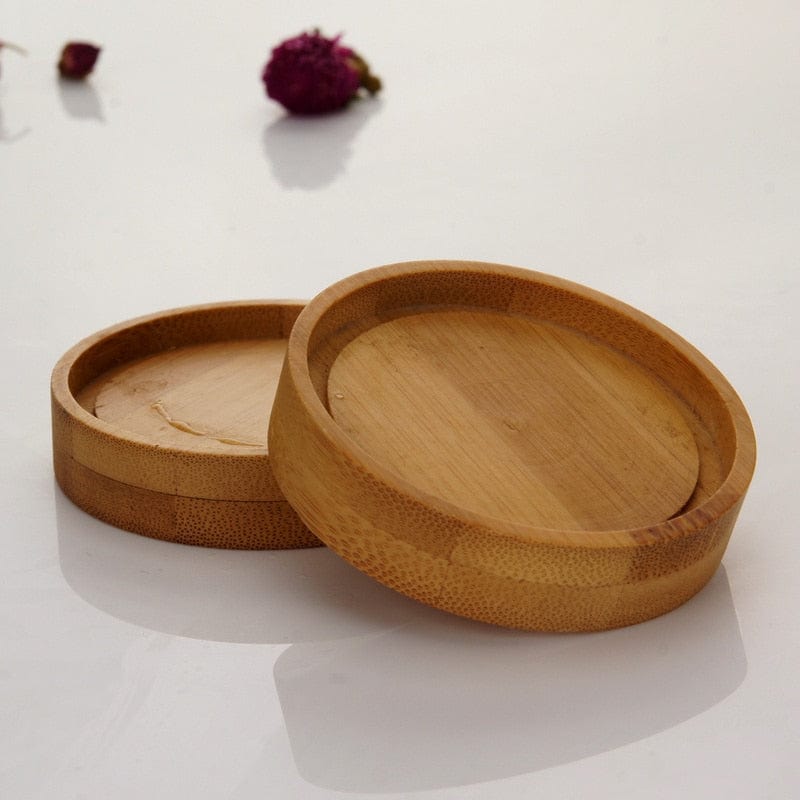 Double wall glass tea cup / espresso shot glass with wooden saucer | set of 6 cups - Premium - Just €67.95! Shop now at San Rocco Italia