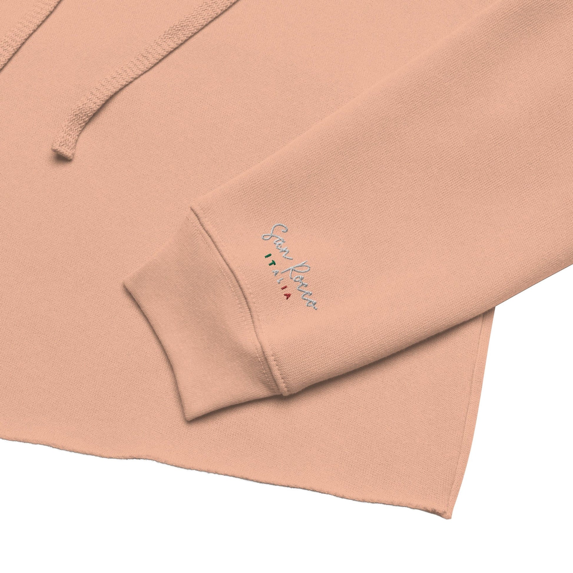 Embroidered Ciao Crop Hoodie San Rocco Italia