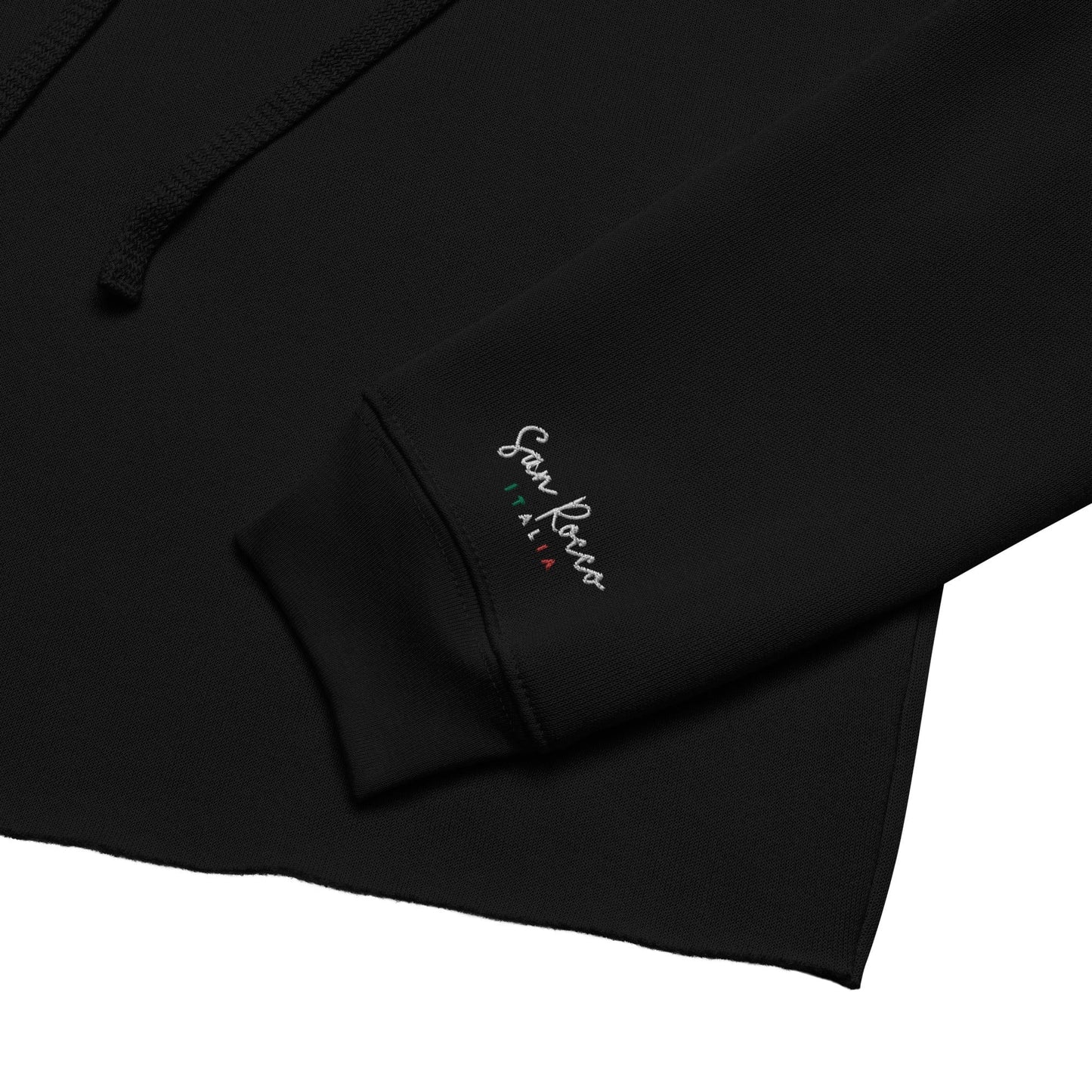 Embroidered Ciao Crop Hoodie San Rocco Italia