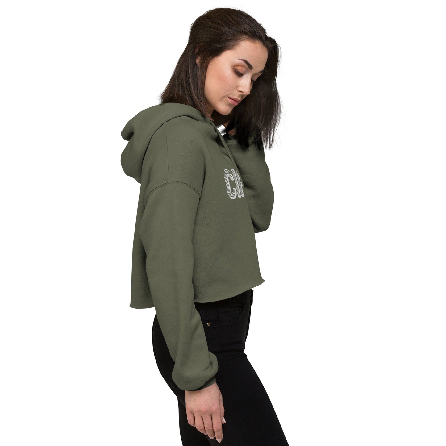 Embroidered Ciao Crop Hoodie San Rocco Italia