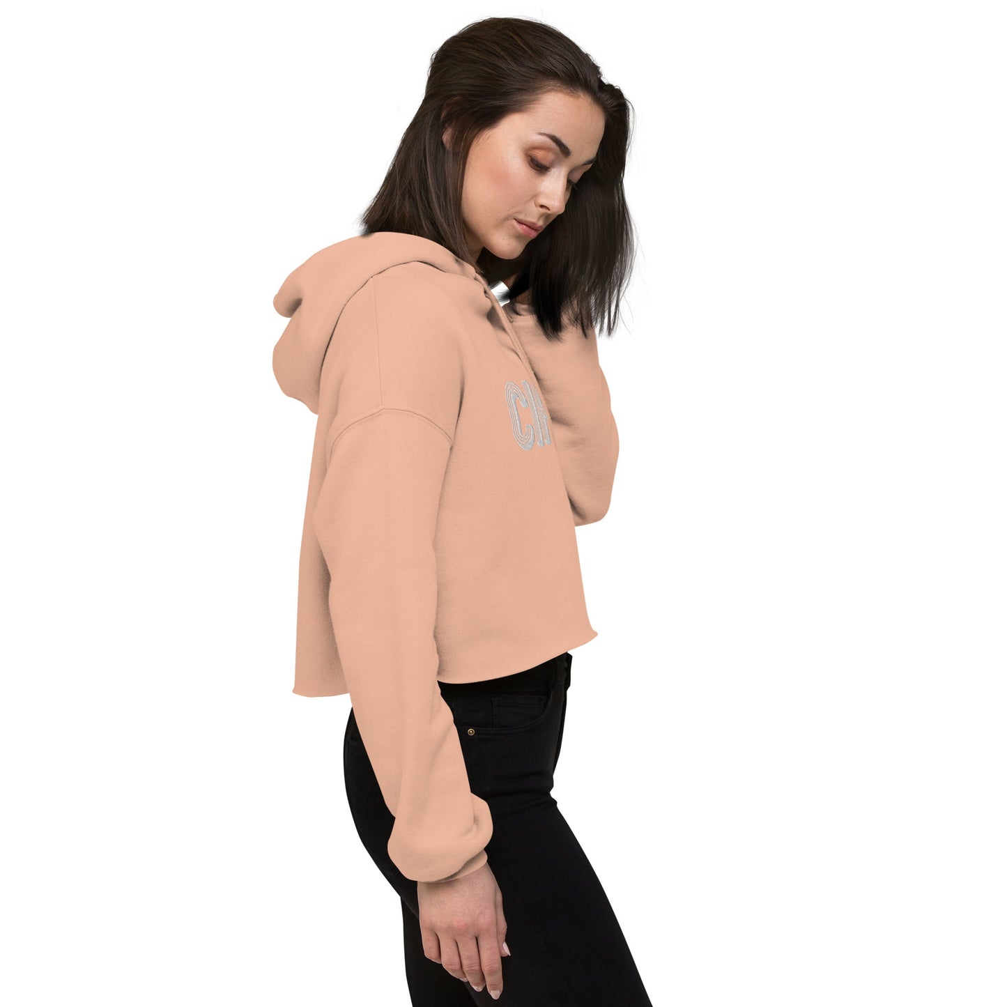 Embroidered Ciao Crop Hoodie San Rocco Italia