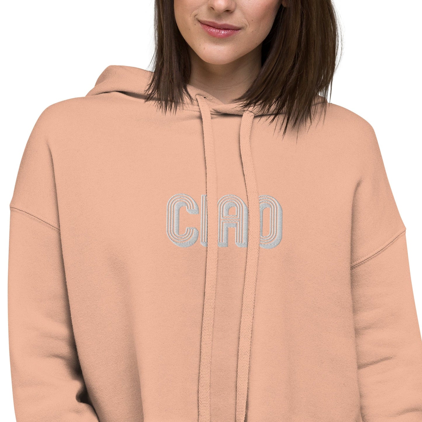 Embroidered Ciao Crop Hoodie San Rocco Italia