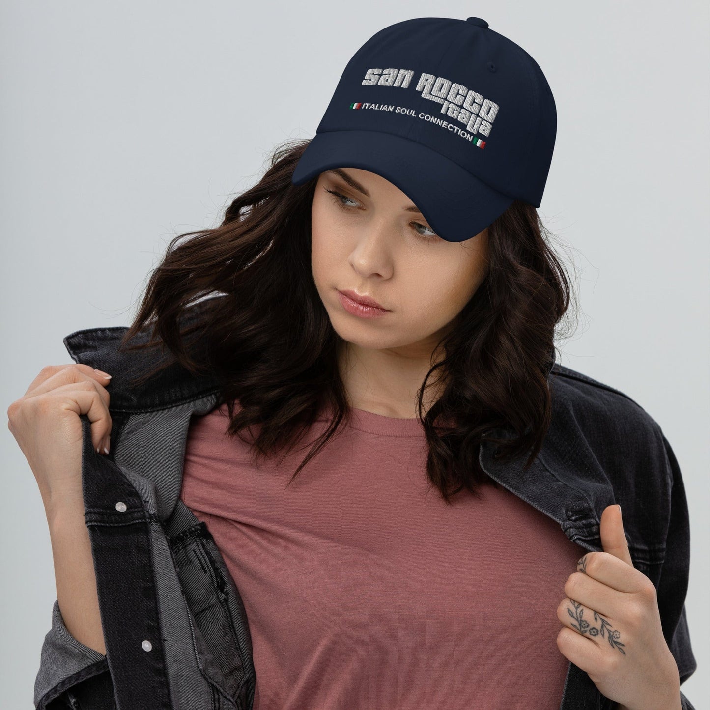 Embroidered San Rocco Italia Italian Soul Connection Hat - Premium - Just €54.95! Shop now at San Rocco Italia