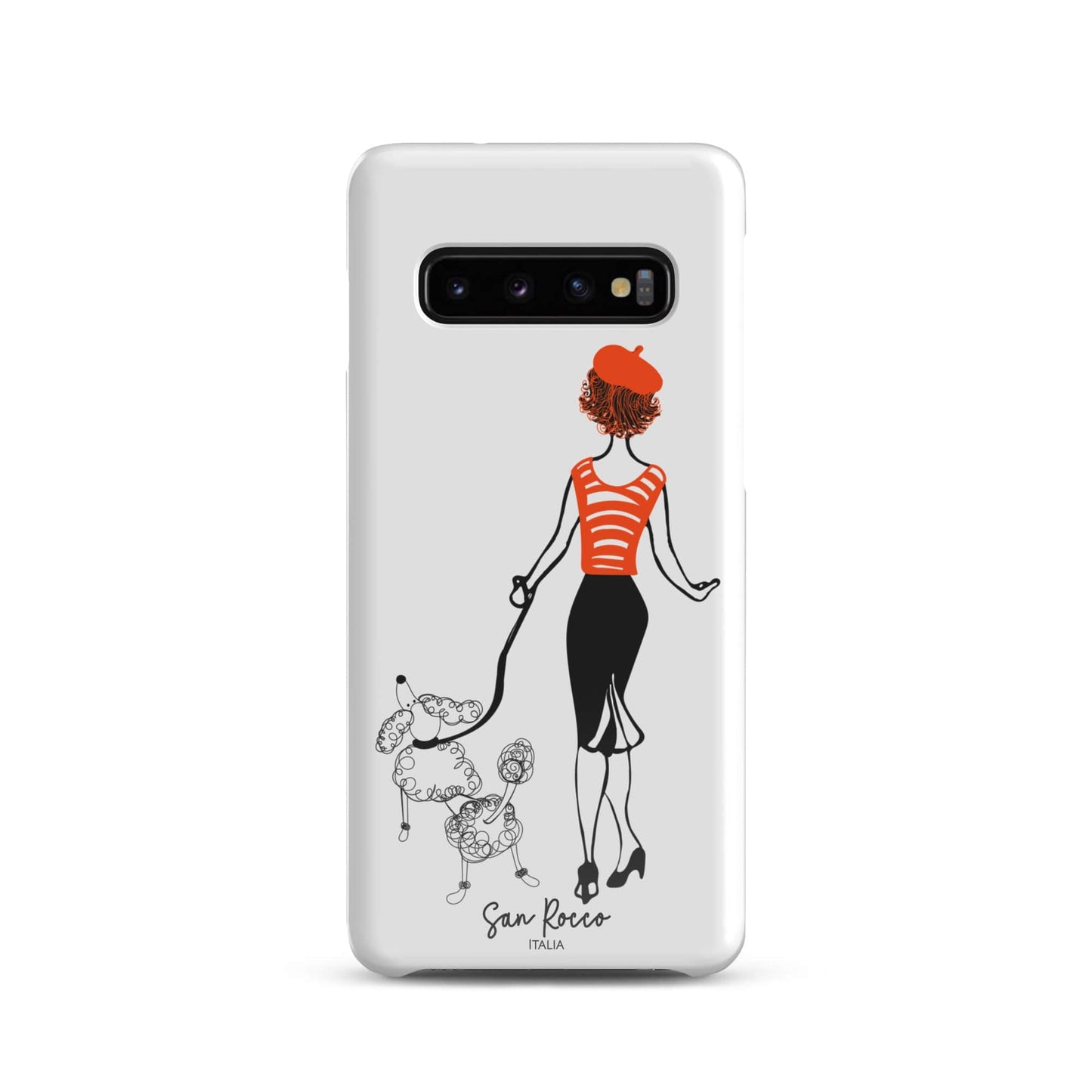 Glossy / Samsung Galaxy S10 Girl with French Poodle Snap case for Samsung® San Rocco Italia