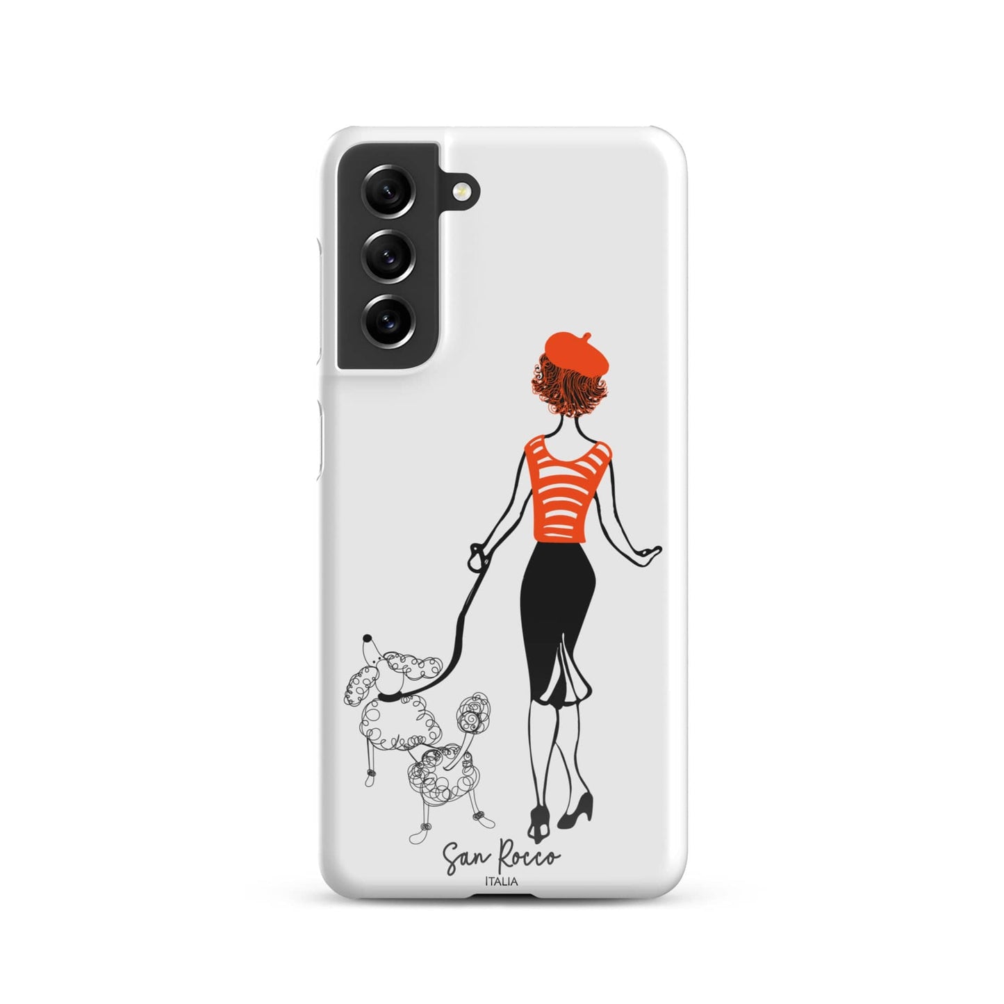 Glossy / Samsung Galaxy S21 Girl with French Poodle Snap case for Samsung® San Rocco Italia