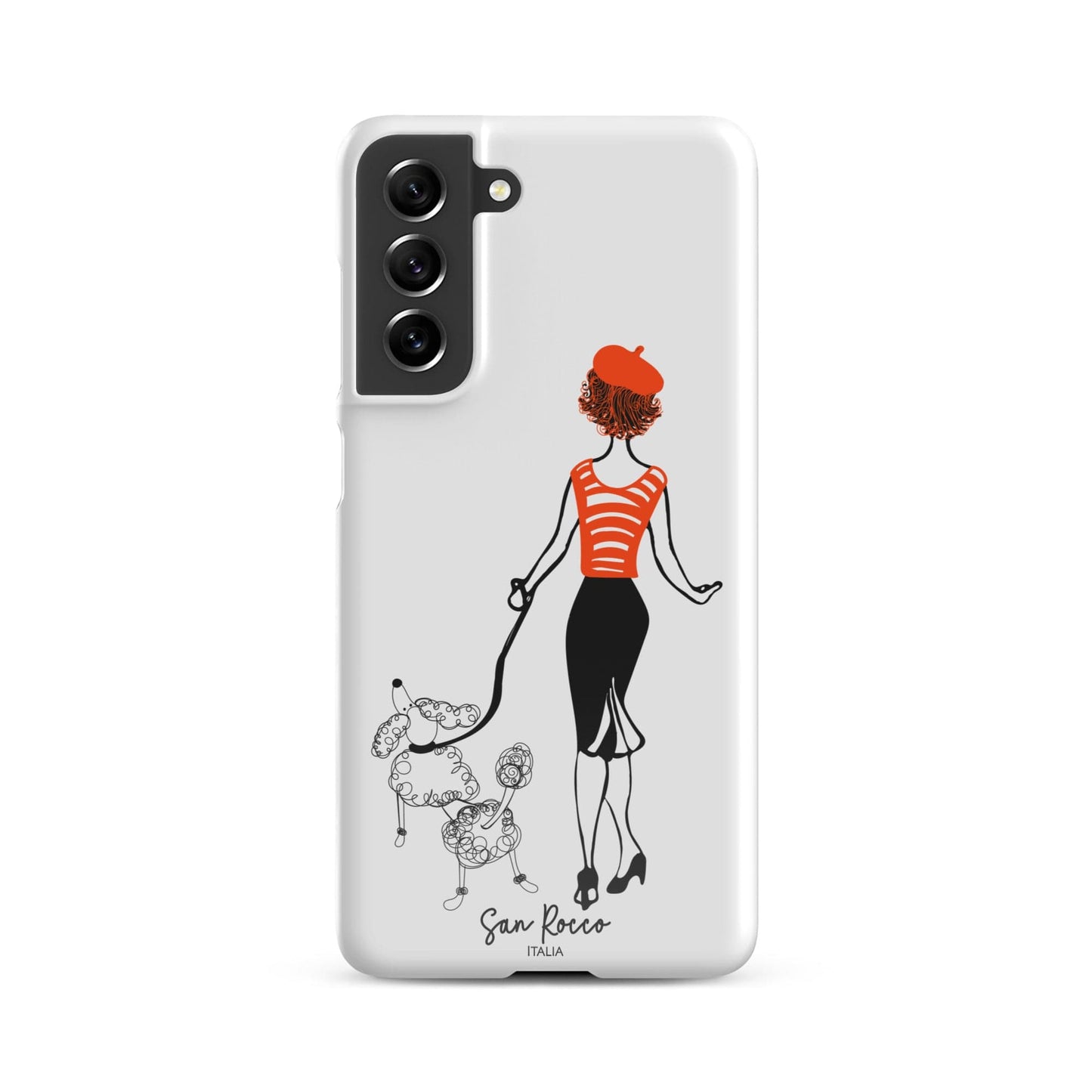 Glossy / Samsung Galaxy S21 FE Girl with French Poodle Snap case for Samsung® San Rocco Italia