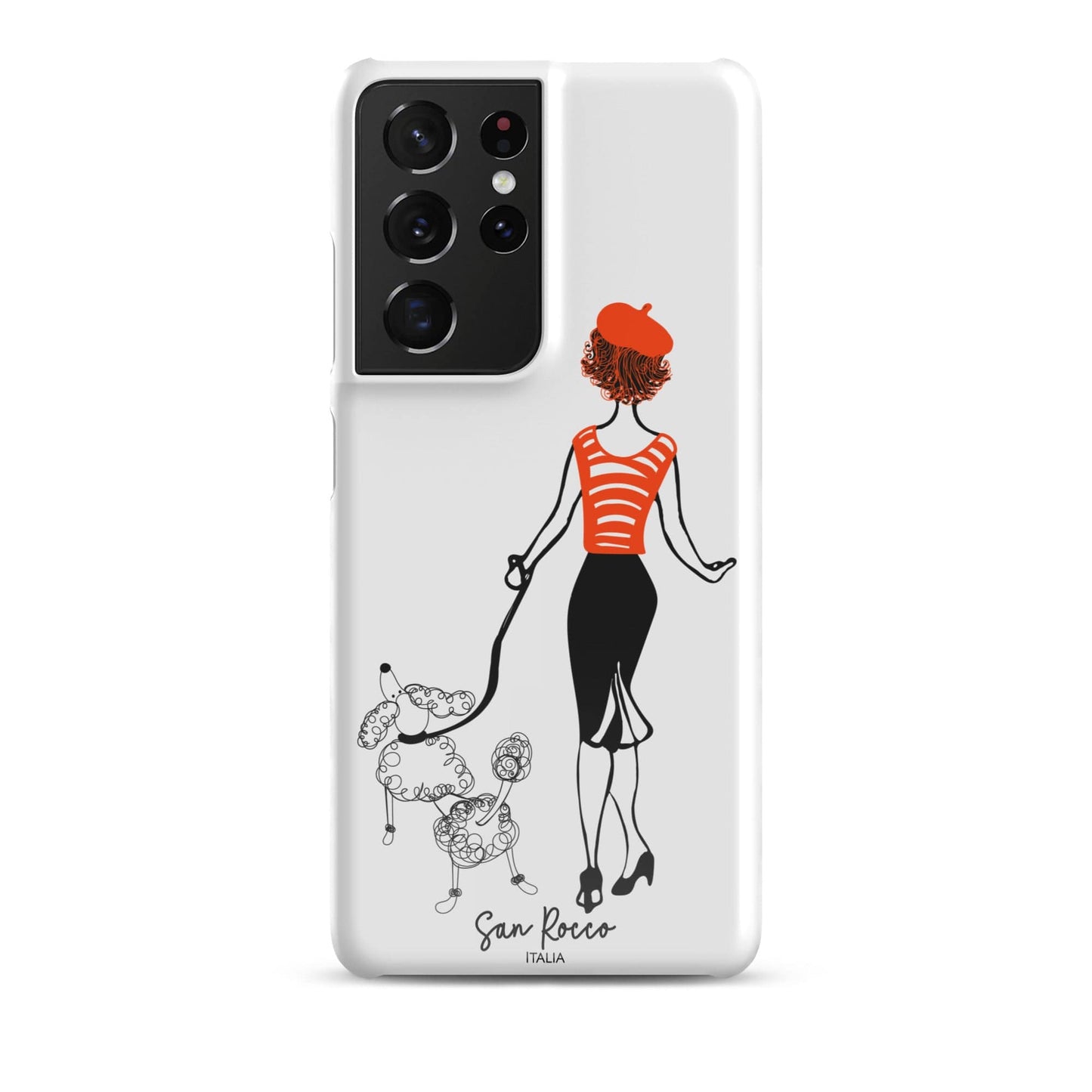 Glossy / Samsung Galaxy S21 Ultra Girl with French Poodle Snap case for Samsung® San Rocco Italia