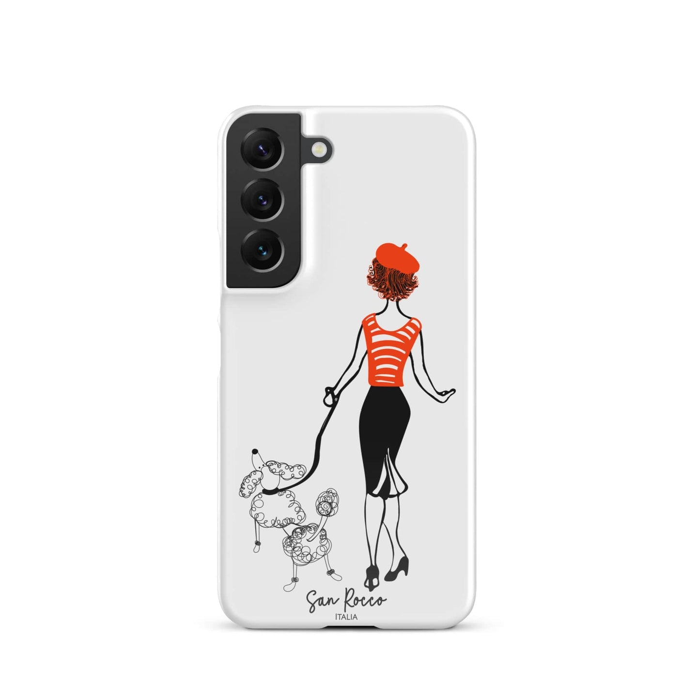 Glossy / Samsung Galaxy S22 Girl with French Poodle Snap case for Samsung® San Rocco Italia