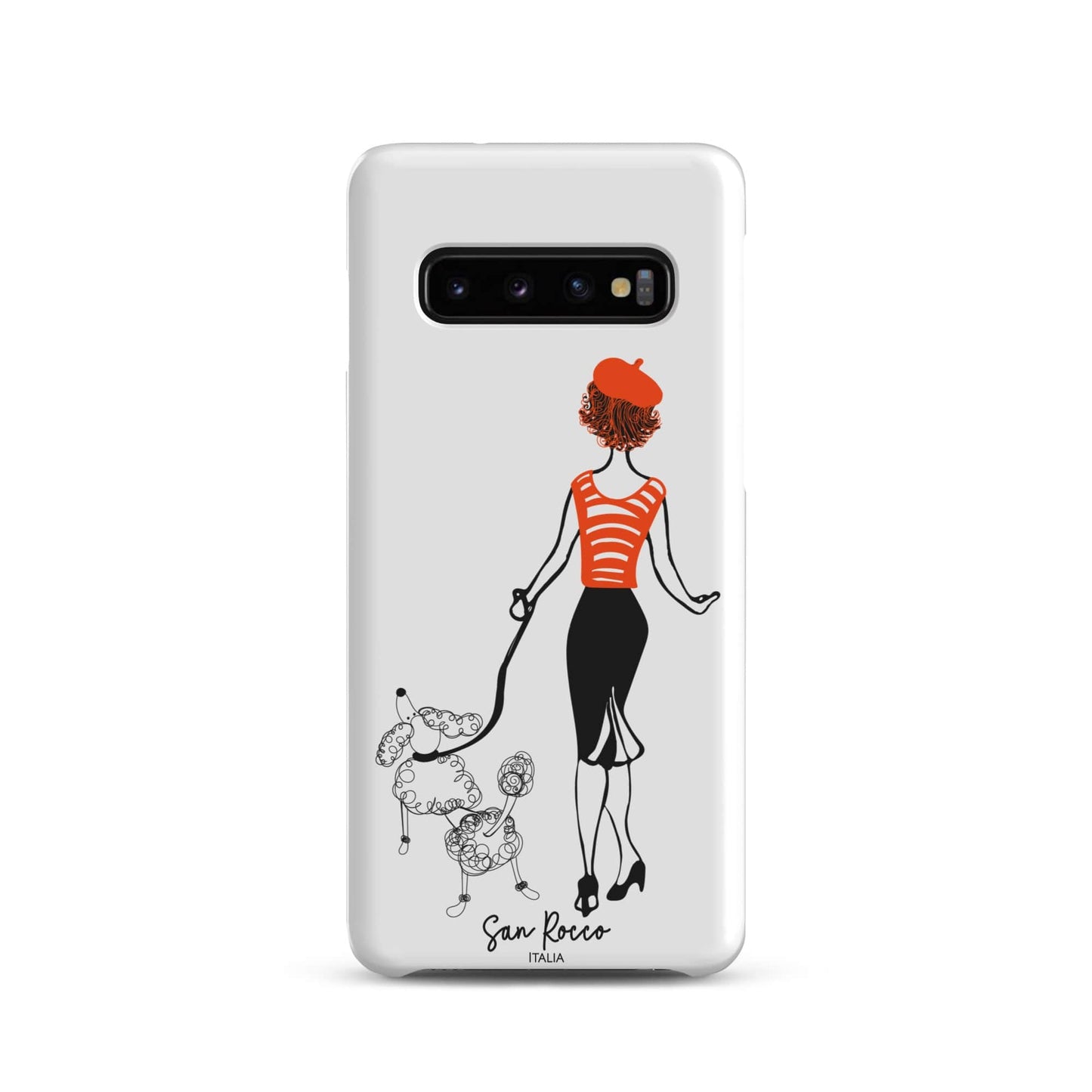 Matte / Samsung Galaxy S10 Girl with French Poodle Snap case for Samsung® San Rocco Italia