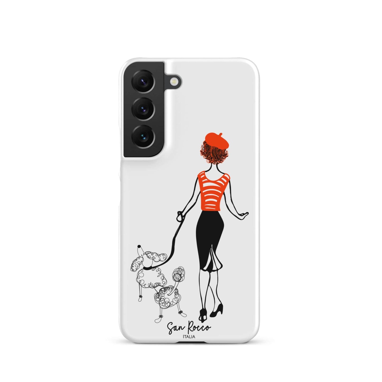 Matte / Samsung Galaxy S22 Girl with French Poodle Snap case for Samsung® San Rocco Italia