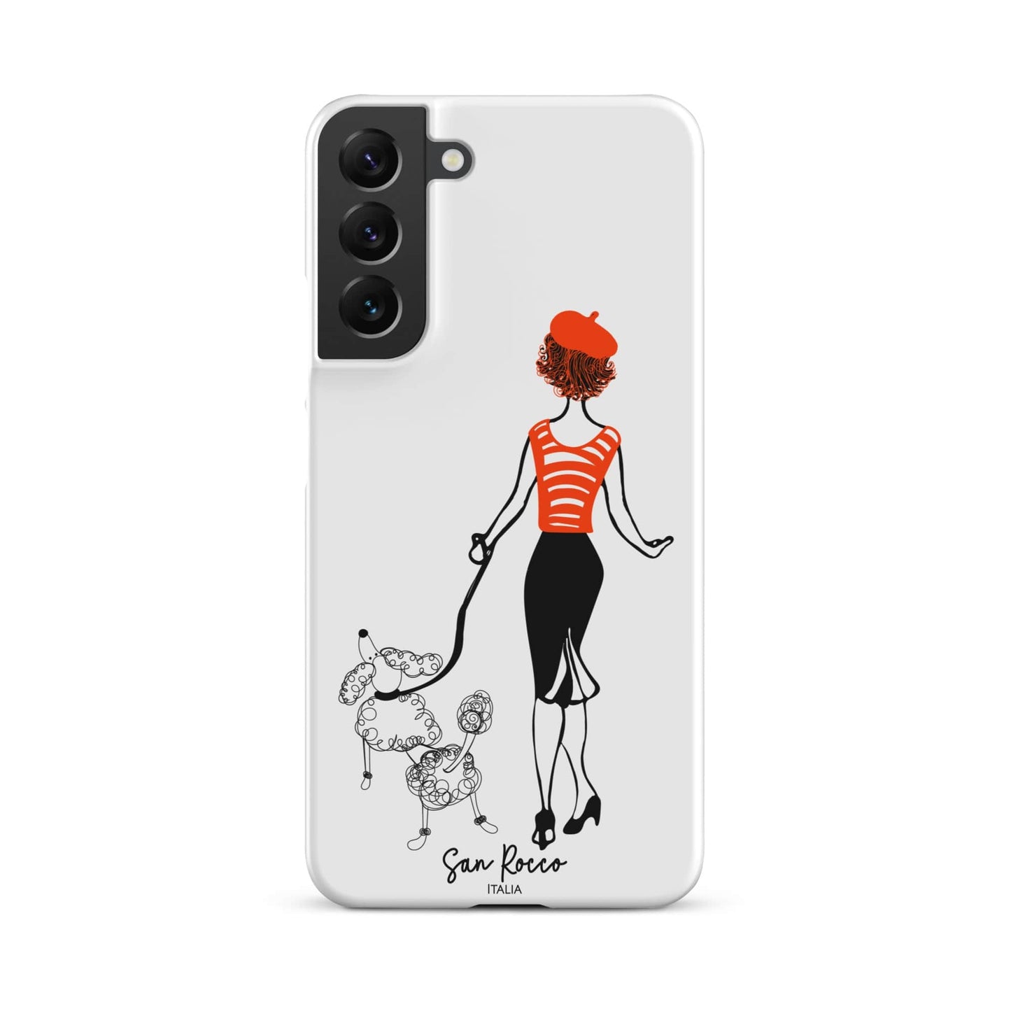 Matte / Samsung Galaxy S22 Plus Girl with French Poodle Snap case for Samsung® San Rocco Italia