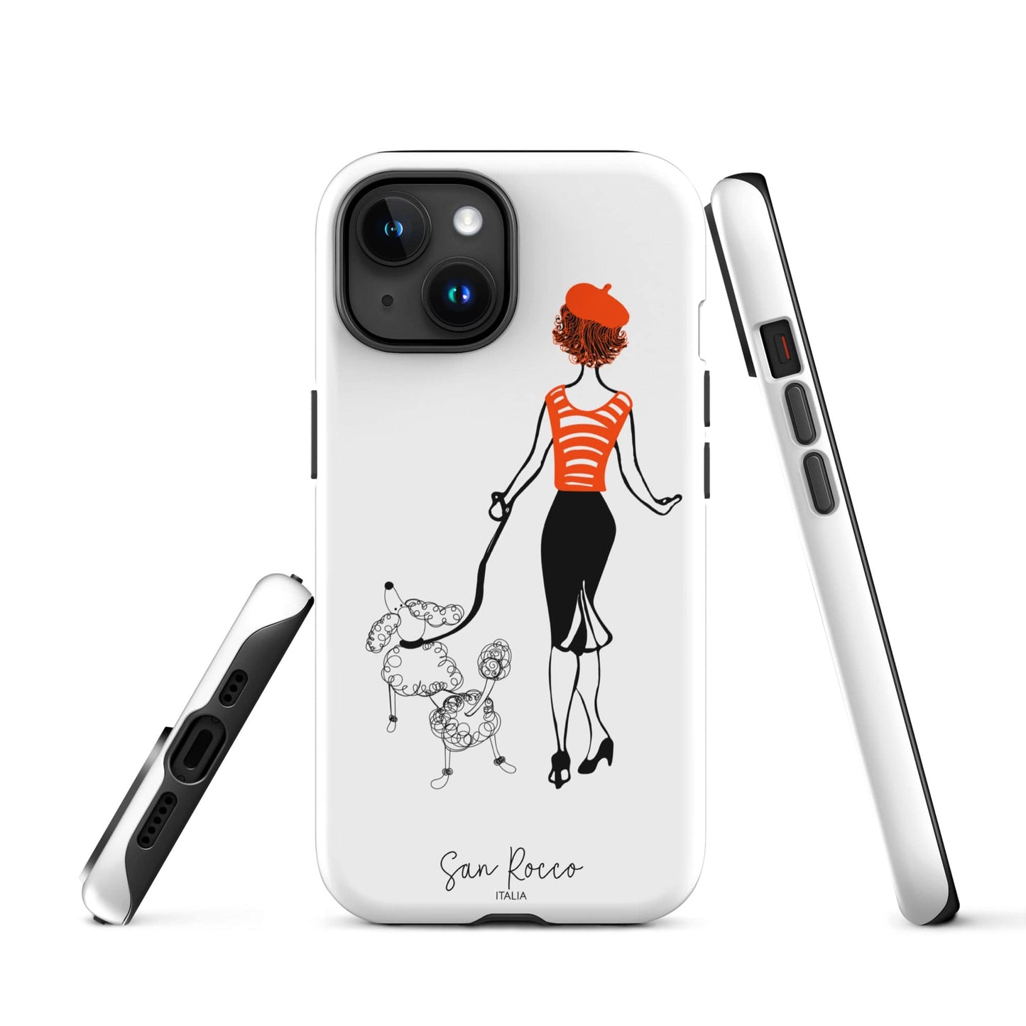Mobile Phone Cases Matte / iPhone 15 Girl with French Poodle Tough iPhone Case San Rocco Italia