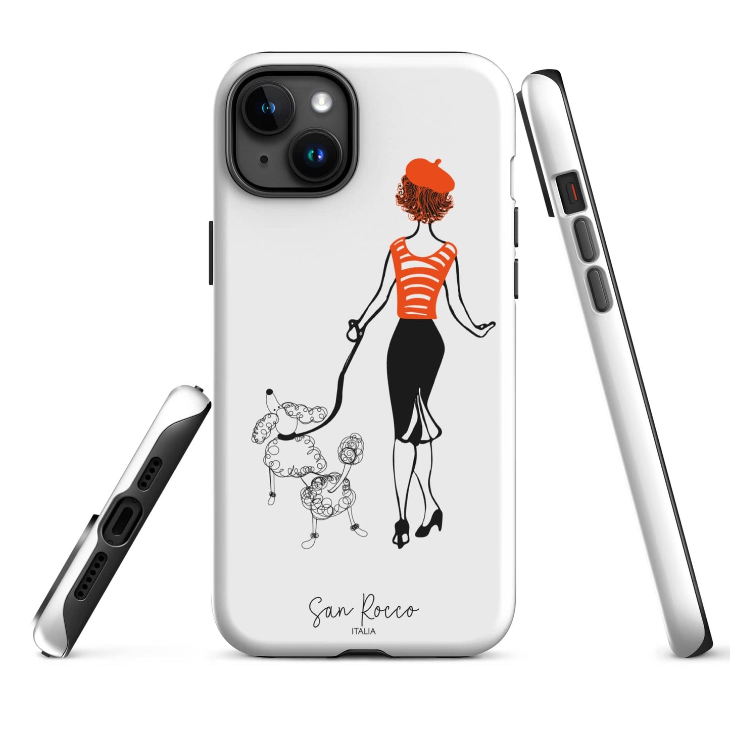 Mobile Phone Cases Matte / iPhone 15 Plus Girl with French Poodle Tough iPhone Case San Rocco Italia