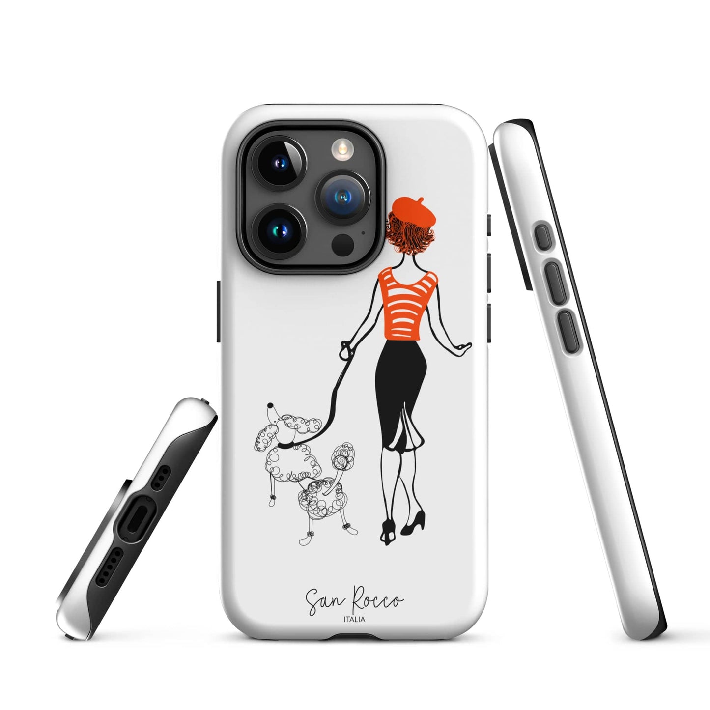 Mobile Phone Cases Matte / iPhone 15 Pro Girl with French Poodle Tough iPhone Case San Rocco Italia