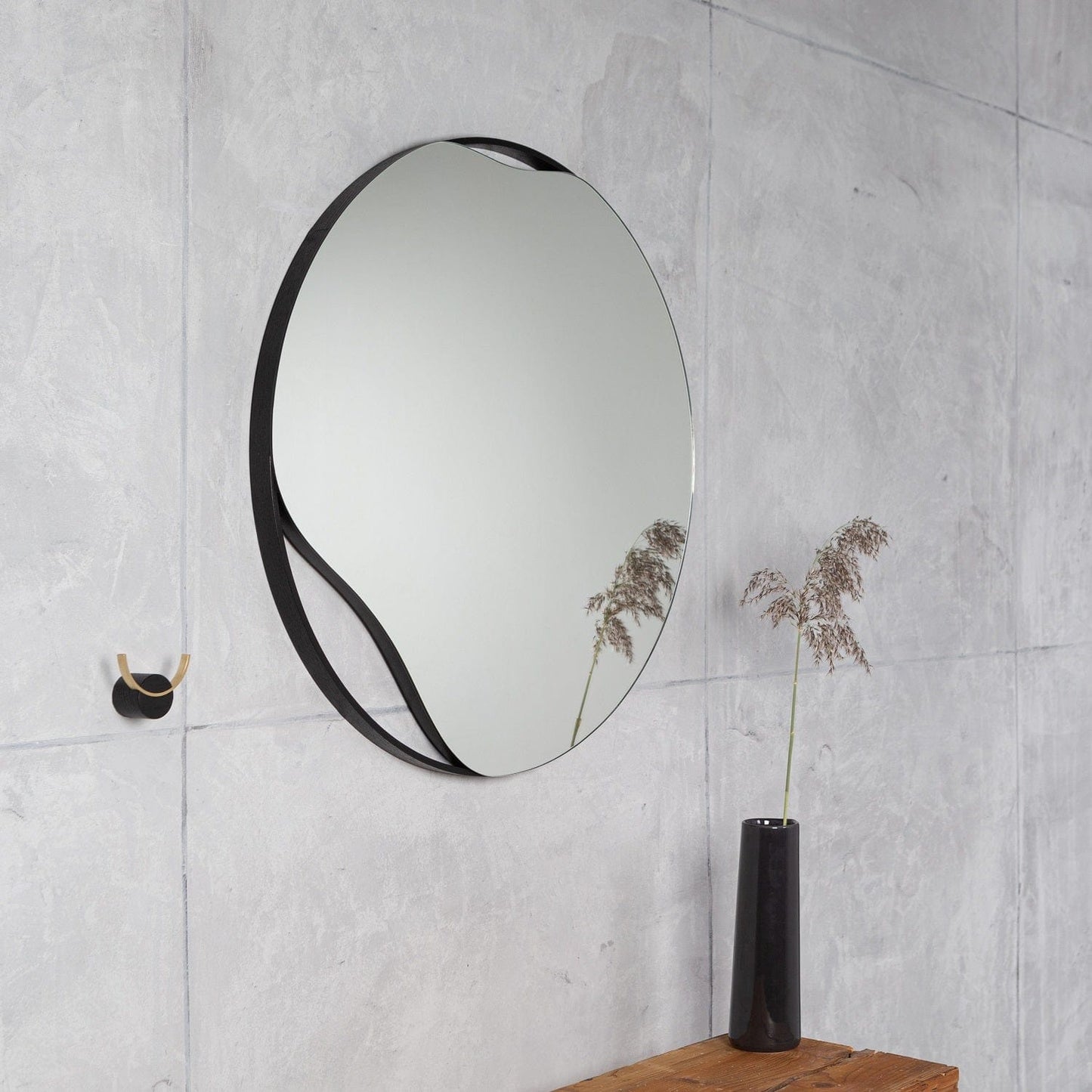 Puddle Assymetric Oak Wood Wall Mirror - Home Decor - San Rocco Italia