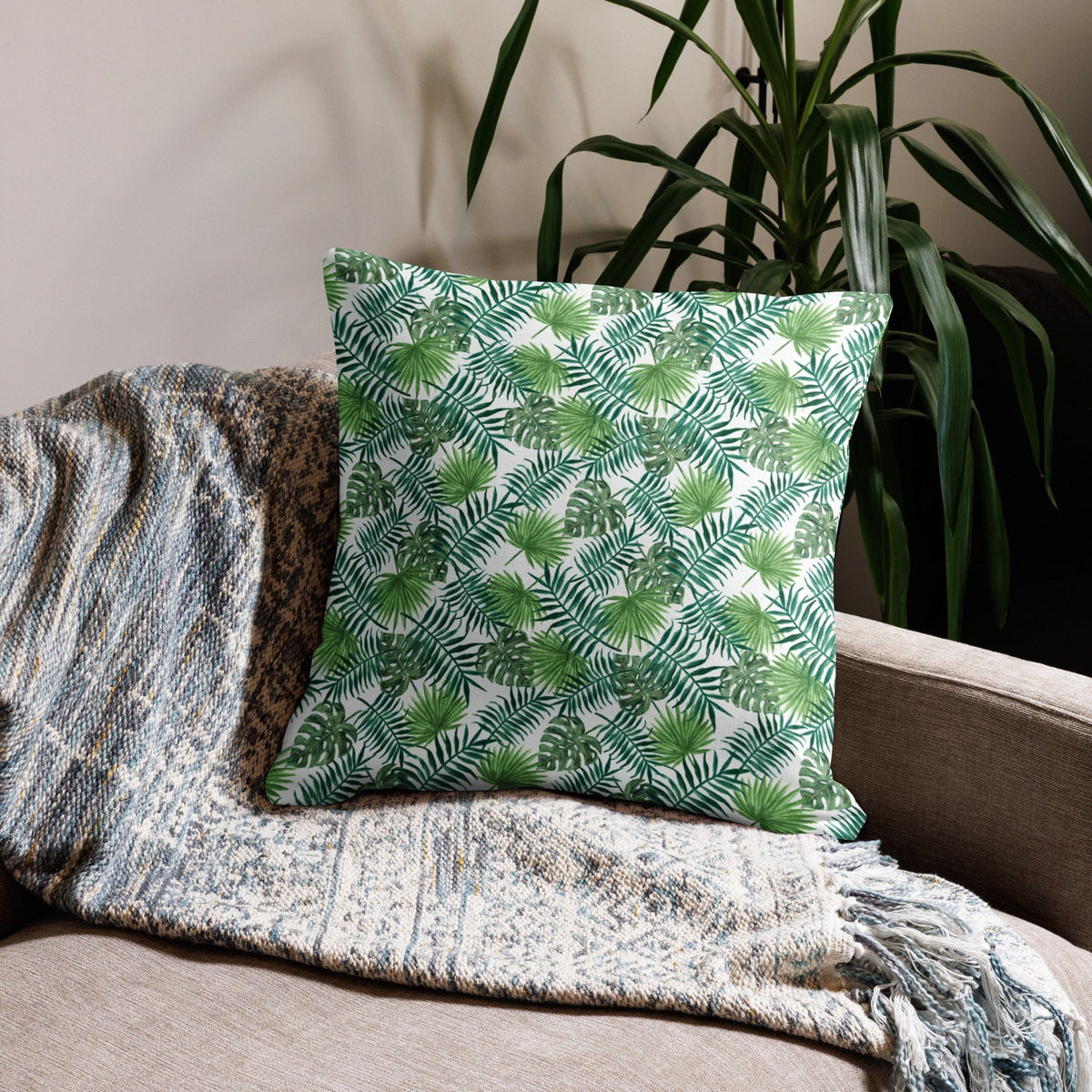Home - Pillows & Throws Tropical Leaves Premium Throw Pillow San Rocco Italia