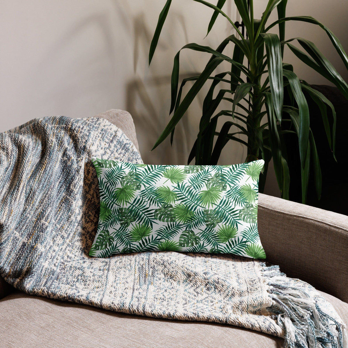 Home - Pillows & Throws Tropical Leaves Premium Throw Pillow San Rocco Italia