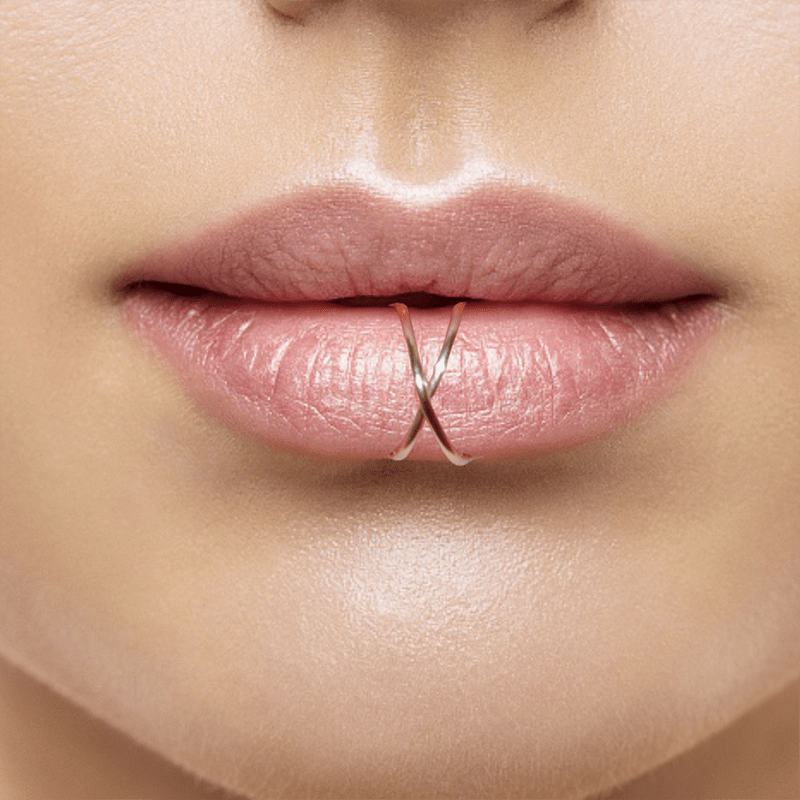 Criss Cross Lip Ring | Handmade 14K Gold Filled or 925 Sterling Silver - Jewelry & Accessories - Earrings - San Rocco Italia