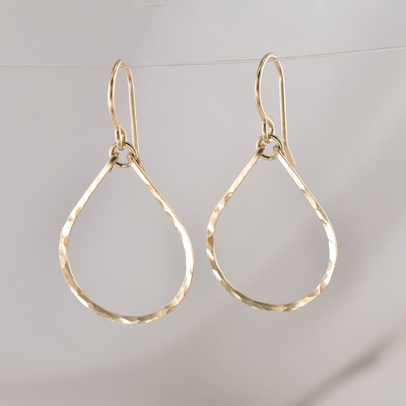 Gold Filled and Sterling Silver Handmade Hammered Teardrop Hoop Earrings - Premium Jewelry & Accessories - Earrings - Shop now at San Rocco Italia