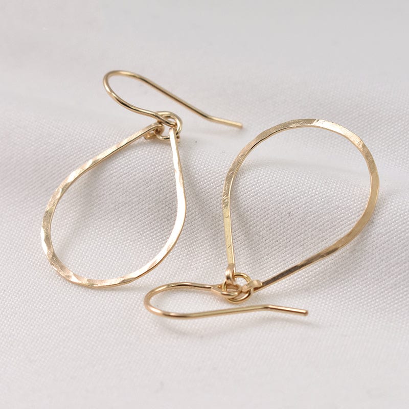 Gold Filled and Sterling Silver Handmade Hammered Teardrop Hoop Earrings - Premium Jewelry & Accessories - Earrings - Just €35.95! Shop now at San Rocco Italia