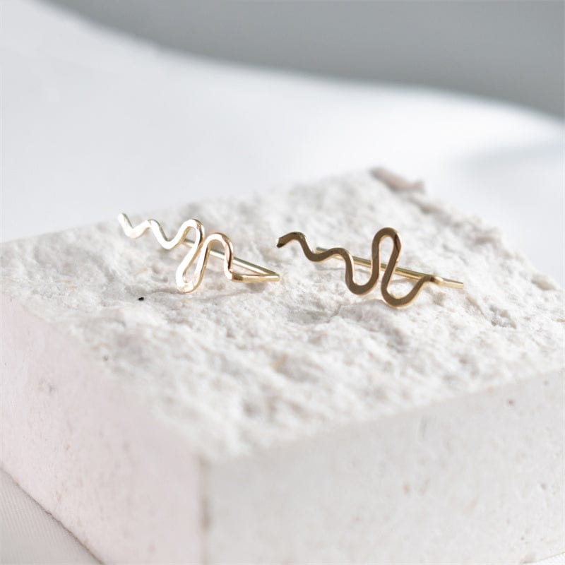 Squiggle Ear Climber Earrings | Gold Filled or Sterling Silver - Premium Jewelry & Accessories - Earrings - Just €37.95! Shop now at San Rocco Italia