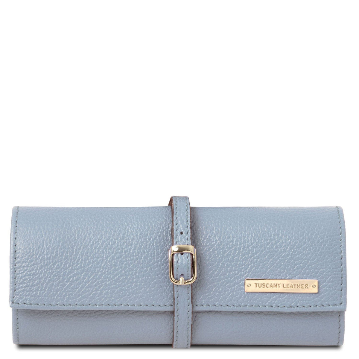 Leather accessories for women Light Blue Soft leather jewellery case | TL142193 San Rocco Italia