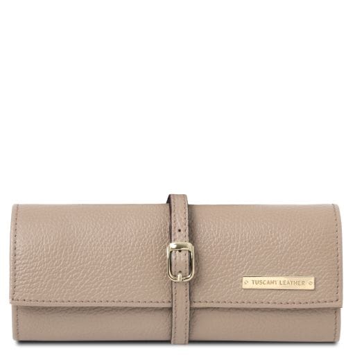 Leather accessories for women Light Taupe Soft leather jewellery case | TL142193 San Rocco Italia