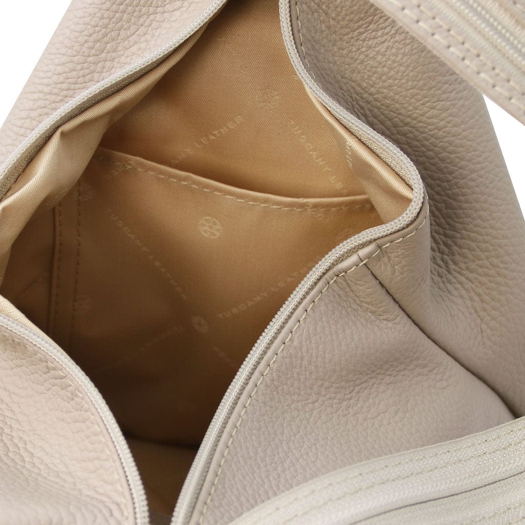 Leather Backpacks Shanghai - Italian leather backpack - pebbled leather | TL141881 San Rocco Italia