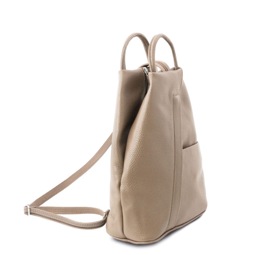 Leather Backpacks Shanghai - Italian leather backpack - pebbled leather | TL141881 San Rocco Italia