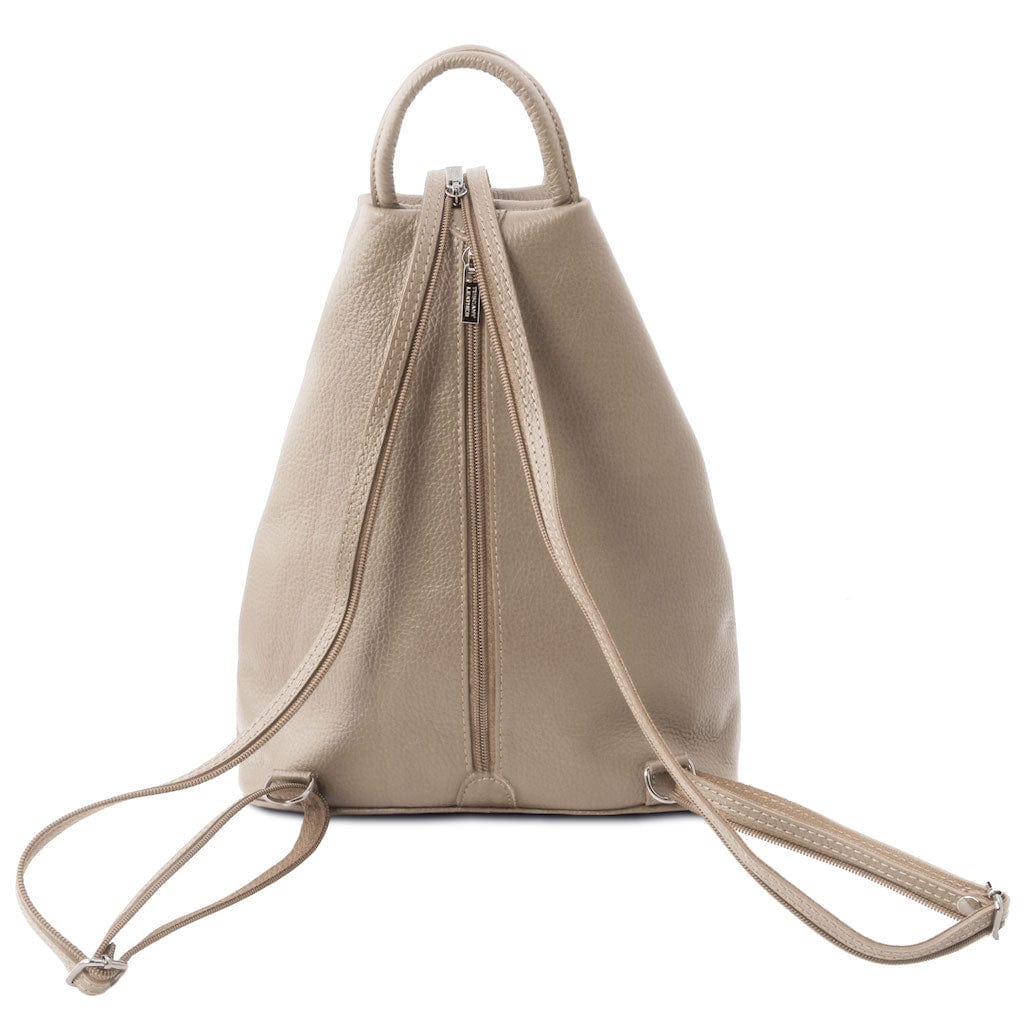 Leather Backpacks Shanghai - Italian leather backpack - pebbled leather | TL141881 San Rocco Italia