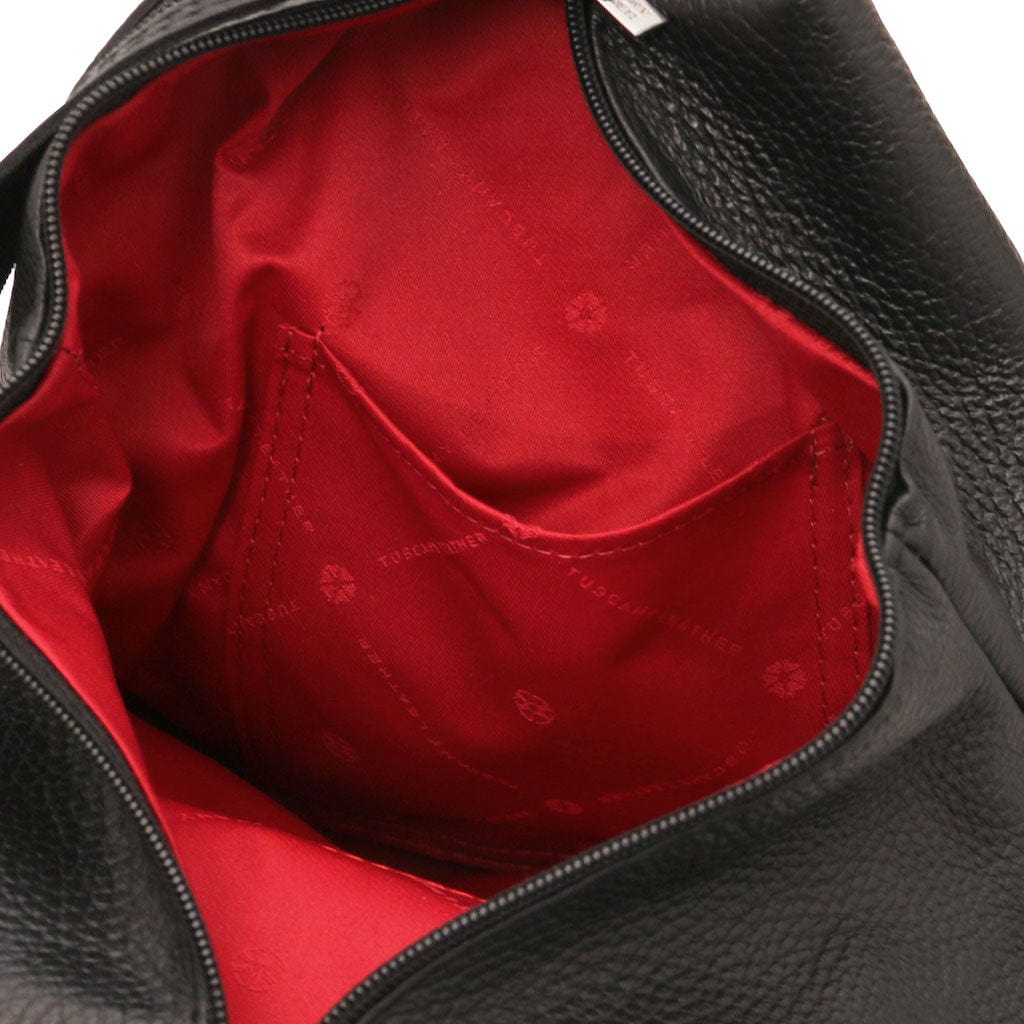 Leather Backpacks Shanghai - Italian leather backpack - pebbled leather | TL141881 San Rocco Italia