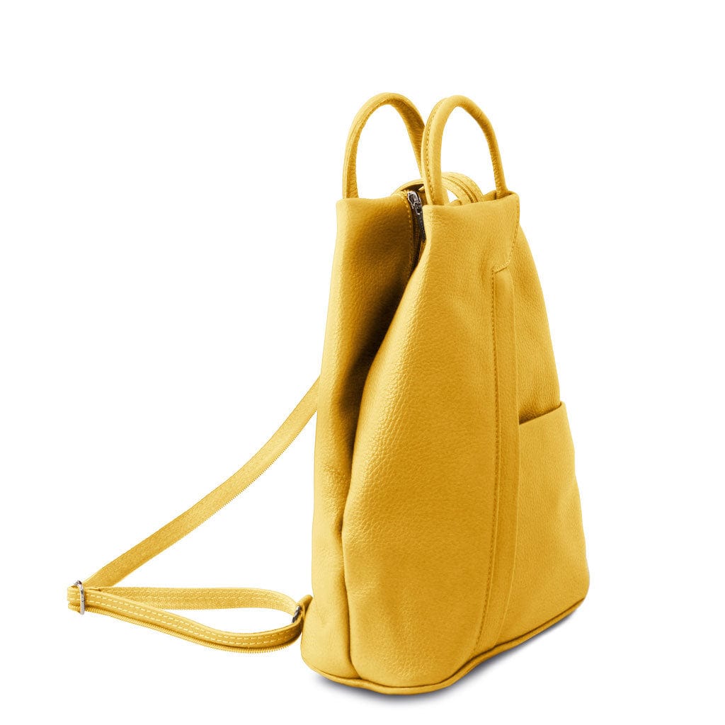 Leather Backpacks Shanghai - Italian leather backpack - pebbled leather | TL141881 San Rocco Italia