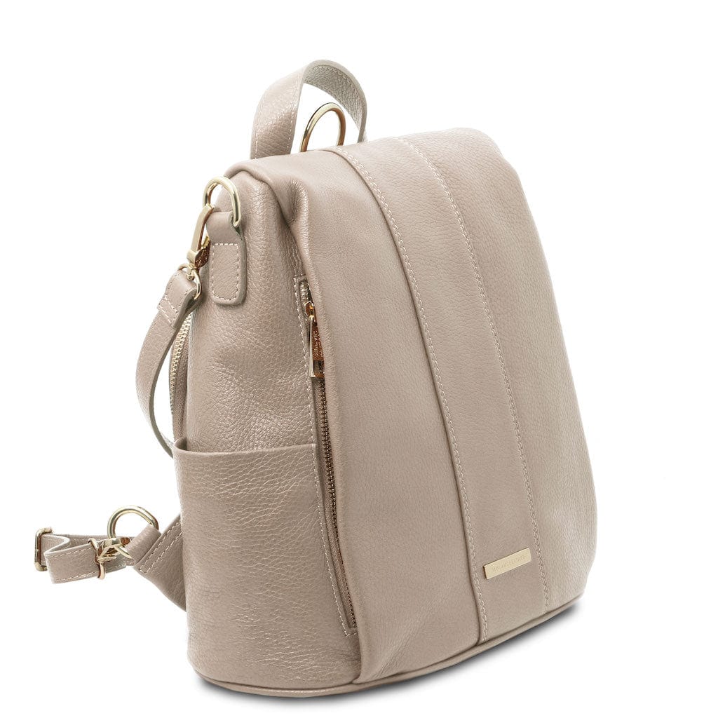 Leather Backpacks TL Bag - Soft leather backpack - convertible 2-in-1 backpack shoulder bag | TL142138 San Rocco Italia